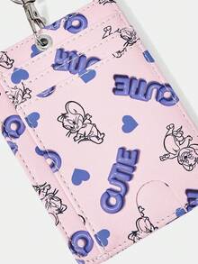 TOM & JERRY X SHEIN 女士可爱卡通老鼠和心形图案卡片夹 - 紫色 - 查看 5