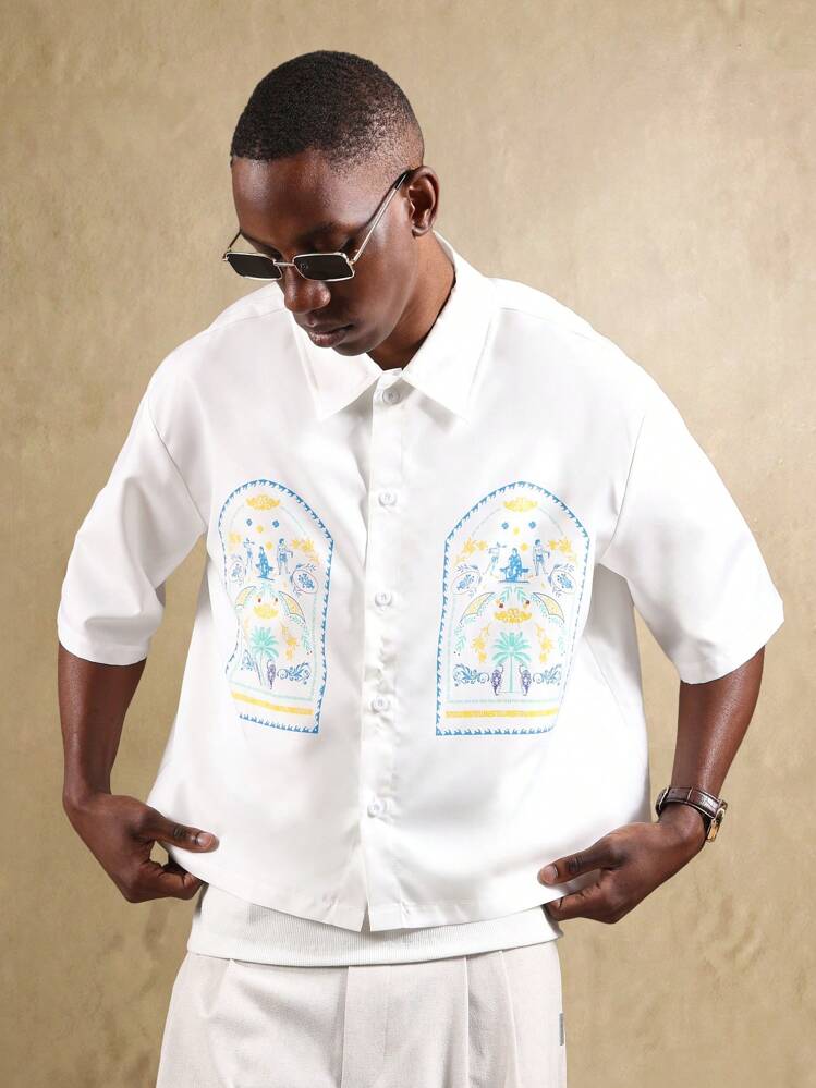 SUMWON Windowpane Embroidered Casual Oversized Summer Resort