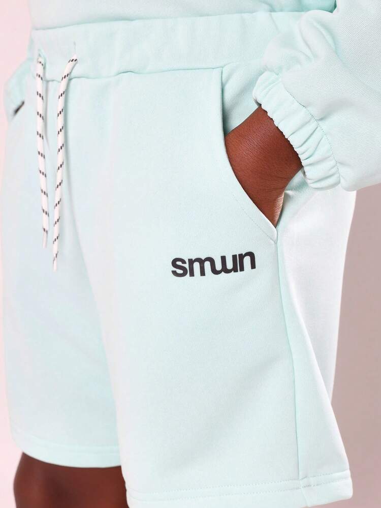 Funnel Neck Sweatshirt And Bermuda Shorts With Brand Logo