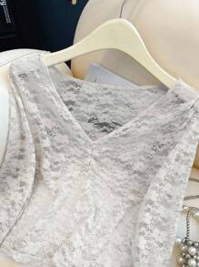 Women's Lace Ruffle V-Neck Long Sleeve Fashionable Blouse Fall Cloth For Women