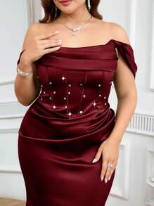 Coutiva Plus Size Formal Evening Gown (Heavily Embellished),Sequin Formal Dress Women Off Shoulder Formal Dress Formal Evening Gown Gala Evening Gown Birthday Dinner Dress