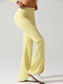 Fluxe 女士纯色高腰喇叭休闲紧身裤，百搭日常穿着