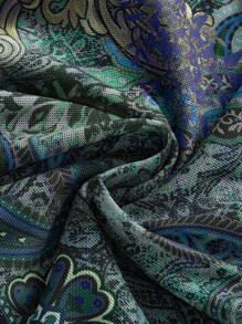 ROMWE Áo ống bohemian in họa tiết Paisley, tua rua hạt gỗ trong suốt, họa tiết miền Tây, phong cách hippie, lễ hội âm nhạc cowgirl miền Tây mùa hè cho nữ - Nhiều màu - Xem 4