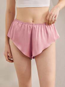 Ocili Women's Casual Faux Silk Low Waist Sleepwear Bottoms - Pink - View 3
