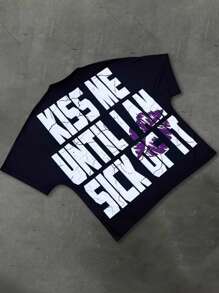 PAVTROS Manfinity Streetrush Men's Casual Skeleton Slogan Print T-Shirt For Summer - Black - View 6