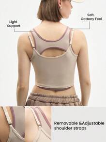 Easify SHEIN Sport Premium Damen 3-teiliges Set aus Langarm Crop Top und Crop Camisole Top für Sport