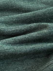 Bộ 2 món áo len cổ tròn tay ngắn và quần cạp chun màu xanh lá cây cho bé trai/bé gái mùa xuân/hè, chất liệu vải mềm mại và co giãn, thích hợp mặc khi đi chơi, đi nghỉ, đi học và ở nhà - Màu xanh Bạc hà - Xem 5