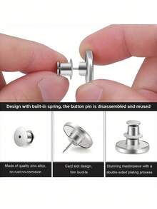 2/4/6 Stück Jeans Ersatz Knöpfe, Silber Buchstaben Taille Knöpfe, multifunktionale abnehmbare Turm Knöpfe für Jeans und Röcke, Größenanpassung ohne Nähen