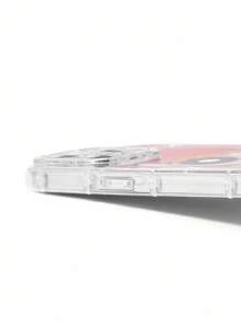 THE POWERPUFF GIRLS X SHEIN Durable And Fashionable Mobile Phone Case, Four-Sided Thick Airbag Anti-Drop, Blossom Pattern Chiffon Protective Cover Design, Compatible With IPhone 11 - 17 Pro Max ,Y2K - Red - View 5