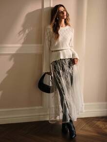 MOTF PREMIUM HOLLOW OUT RAGLAN SLEEVE SWEATER