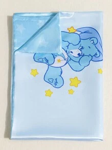 SHEIN X Care Bears Set de 2 fundas de almohada con estampado de osos azules lindos, en dos colores, de tela de microfibra suave y fresca - Celeste - Ver 5