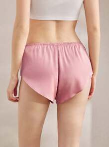 Ocili Women's Casual Faux Silk Low Waist Sleepwear Bottoms - Pink - View 2