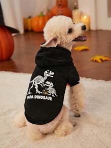 PETSIN 1pc Pet Halloween Jurassic Dinosaur Hooded Sweatshirt - Multicolor - View 1