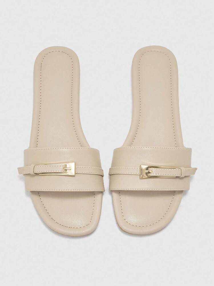 CUCCOO BIZCHIC Women's Brown Comfortable Spring/Summer Fashionable Buckle Decor Sandals For Christmas Spring Shoes