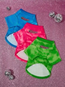 THE POWERPUFF GIRLS X SHEIN 1 chiếc áo nỉ in hình nhân vật hoạt hình cho thú cưng, quần áo cho mèo/chó, size XXS-XXXXL, cỡ cực nhỏ, cỡ cực lớn, bong bóng, hoa mao lương, hoa, trái tim, tình bạn - Nhiều màu - Xem 5