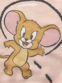 TOM & JERRY X SHEIN 2件套卡通图案柔软透气舒适婴儿襁褓毯，春夏款 - 彩色 - 查看 6