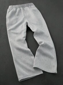 PAVTROS Pantalón de chándal para hombres con bordado 3D de la letra de Nueva York en color claro - Gris Claro - Ver 4