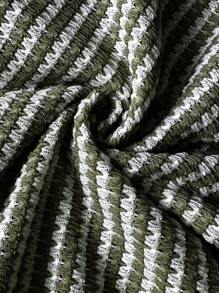 Easowa 女式宽松圆领短袖华夫格纹理条纹 T 恤，休闲优雅度假装 - 彩色 - 查看 7