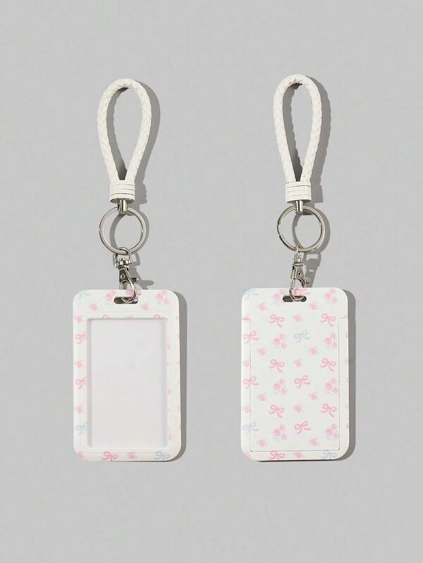 ROMWE Kawaii 1pc Cute Bowknot Flip ID Card Holder, Back To School