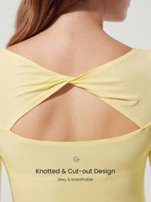 GLOWMODE 莫代尔后背打结长袖T恤 - French Vanilla - 查看 4