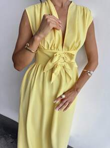 Firerie 女士长裙、毕业、女士毕业礼服、返校礼服、毕业、女士教师服装、教师礼服 - 黃色 - 查看 7