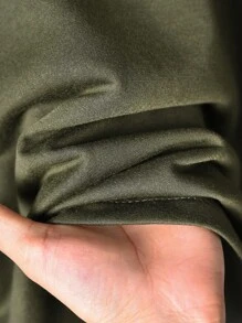 Rusticease 2件套女士休闲纯色简约长袖上衣和裤子套装两件套女士长袖两件套舒适两件套2件套休闲套装女士两件套裤子套装女士秋季女士冬装 - 軍綠色 - 查看 5