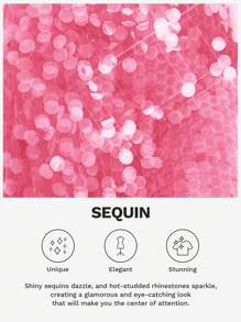 Opulessa 情人节优雅派对礼服纯色闪亮挂脖低胸长裙，适合度假、音乐节、派对、约会等场合