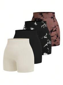 Easithlete Shorts esportivos casuais lisos e estampados plus size