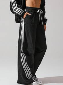 Fluxe 休闲撞色条纹抽绳腰阔腿裤