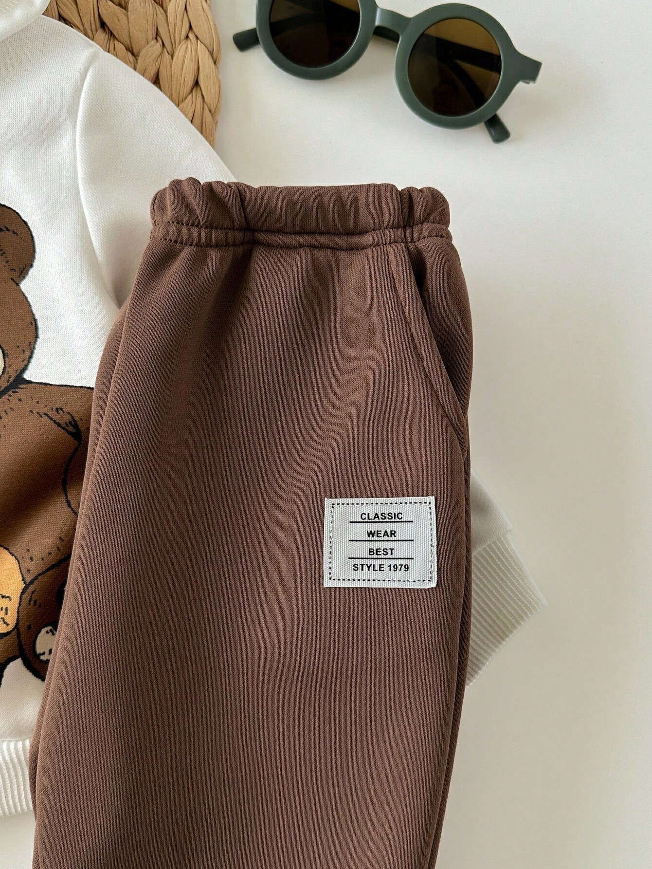 مجموعة بلوزة كنزة بغطاء رأس وبنطلون جوجر للأطفال ا...