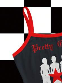 BiGraphic Women's Casual Graphic & Letter Print Camisole Top, Summer Tank Top Crop Top Goth Tank Top Women Tank Tops Pretty Girl Back To School Funny Tank Tops Women Pretty Girl Tank Top - Dark Grey - View 4