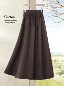 Rusticease 女士休闲打结亚麻裙 - 彩色 - 查看 9