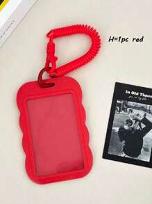 1/2 件带挂绳的纯色卡片套，适合学校学生、办公室返校使用的简易多用途卡片夹 - 彩色 - 查看 15