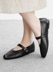 CUCCOO BIZCHIC Women's Fashion Commuter Versatile Casual Mary Jane Flat Shoes - Black - View 4