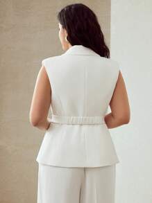 MOTF PREMIUM 加大双排扣马甲 - 白色 - 查看 3