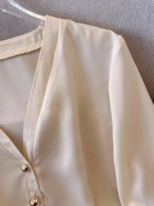 Franclia V领休闲通勤简约女式衬衫