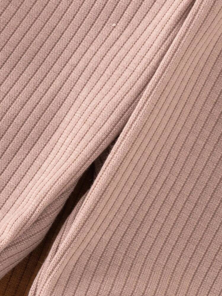 Elladie kids 少女纯色罗纹喇叭休闲裤 - 彩色 - 查看 6