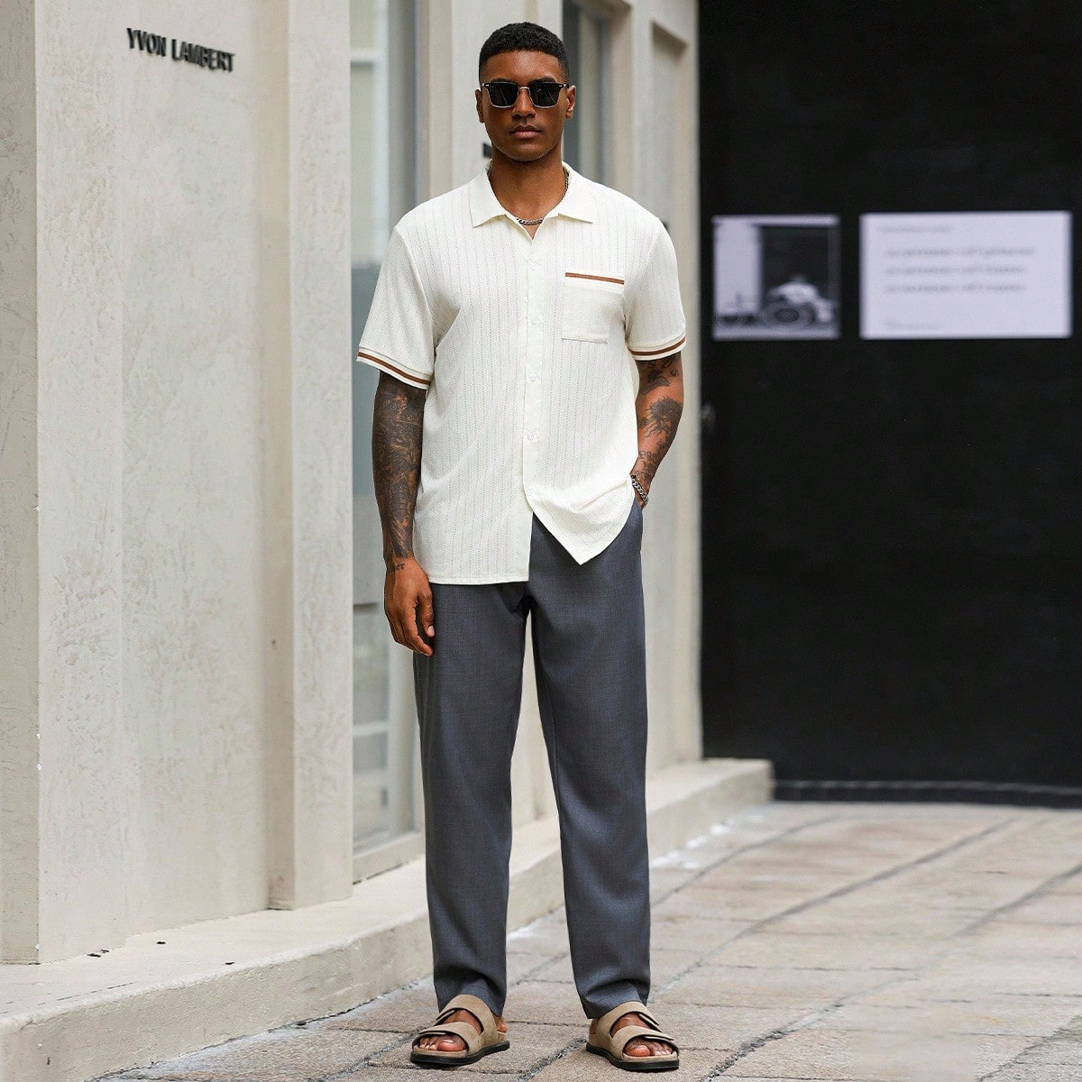 Men’s Solid Color Pleated Pocket Loose Casual Pants Grey Dress Pants Men Men Pleated Suit Pants Men Dress Slacks Men’s Solid Color Pleated Pocket Loose Casual Pants Grey Dress Pants Men Men Pleated Suit Pants Men Dress Slacks