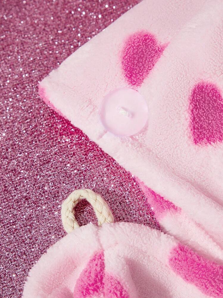 Betty Boop x SHEIN 1条贝蒂图案刺绣超强吸水干发巾，心形设计，适合所有发质和长度，吸水速干，礼品之选，派对、节日、情人节等场合的理想礼物。 - 粉色 - 查看 8