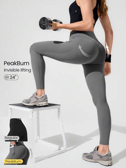 GLOWMODE Mallas levantadoras de glúteos con cintura en V, efecto refrigerante y absorción de sudor, Powersculpt™-Air Sculpt Flex, de alto impacto para entrenamiento, running y primavera-verano, de 24 pulgadas