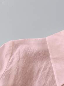 Chiquease 高端休闲度假透明衬衫，带蝴蝶结装饰 - 淺粉色 - 查看 7