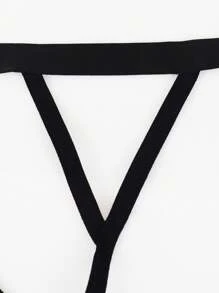 SpicyHot Men's Solid Color Cutout Hollow Circle Connecting Sexy Underwear