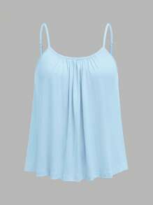 SHEIN EZwear 3 件套大码花卉印花休闲吊带背心，夏季适用，黑/白 & 蓝/白 - 彩色 - 查看 7