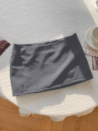 Comfortcana Minifalda Sólido De Color Para Mujeres Con Cremallera