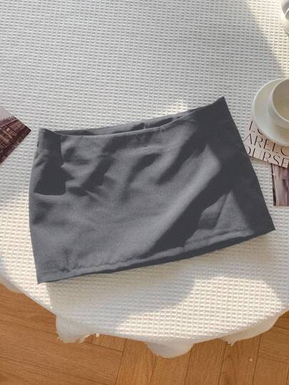 Comfortcana Women Skirts Zip Plain Seksi