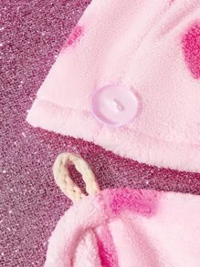 THE POWERPUFF GIRLS X SHEIN 1 pieza Toalla de secado de cabello con estampado de corazón y flor, burbujas y Buttercup, absorbente, adecuada para todos los tipos de cabello