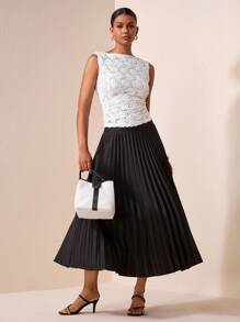 Zivah 2025年夏季新款性感白色蕾丝花卉3D提花修身短款背心，适合复活节、音乐节、日常穿着、派对、圣诞节、情人节、约会、海滩、游轮、狂欢节 - 白色 - 查看 6