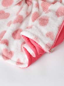 女童休闲时尚加厚双层红色束腰羽绒服，秋冬流行单品，少女冬季外套，保暖冬装，毛绒冬装，粉色少女秋季外套 - 玫紅色 - 查看 7