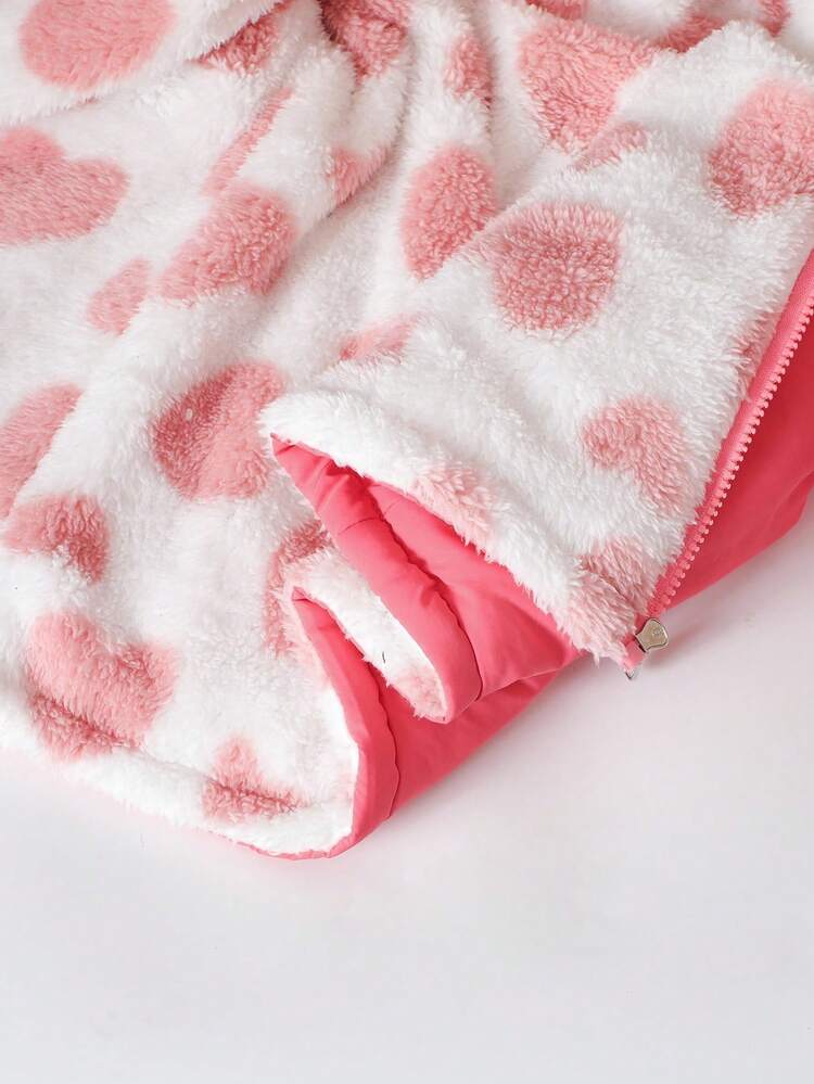 女童休闲时尚加厚双层红色束腰羽绒服，秋冬流行单品，少女冬季外套，保暖冬装，毛绒冬装，粉色少女秋季外套 - 玫紅色 - 查看 7