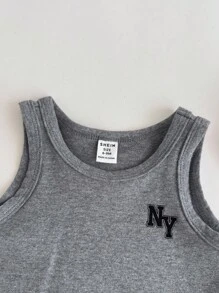 Baby Boy Letter Graphic Tank Top & Track Shorts
